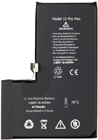 Apple iPhone 15 Pro Max Accu, Hoge Capaciteit