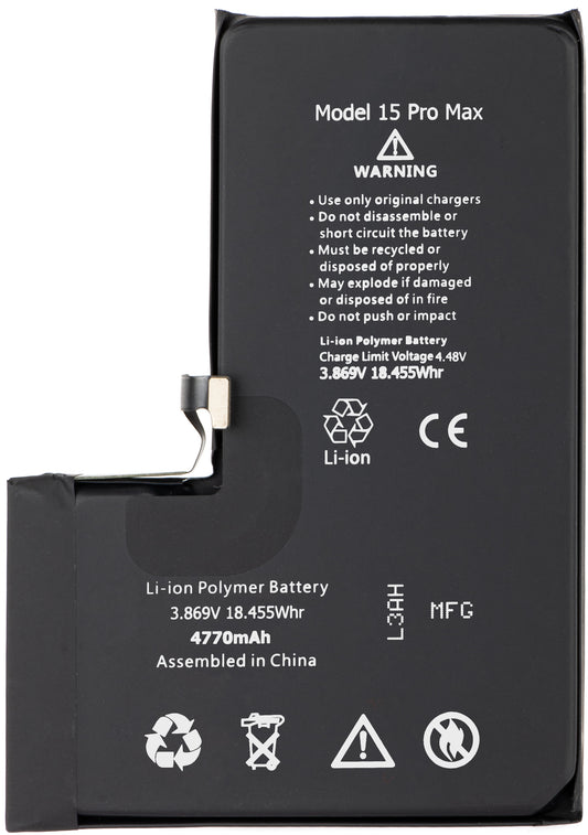Apple iPhone 15 Pro Max Accu, Hoge Capaciteit