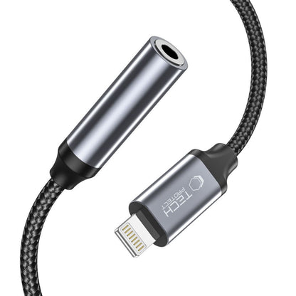 Audio Adapter Lightning - 3.5mm Tech-Protect Ultraboost, Zwart