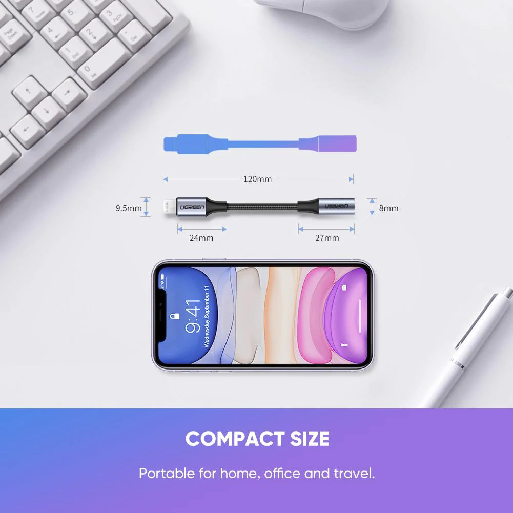 Audio Adapter Lightning - 3.5mm UGREEN US211 (30756), Zwart