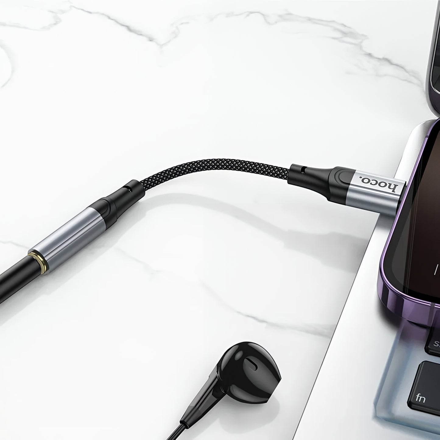 Audio Adapter Lightning - 3.5mm HOCO LS36A, Gri