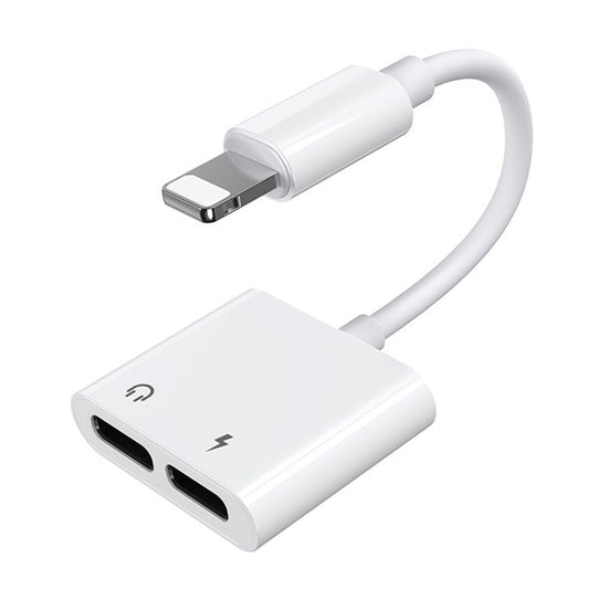 Audio Adapter Lightning naar Lightning Joyroom S-Y104 Ben, met Lightning oplaadpoort, Wit