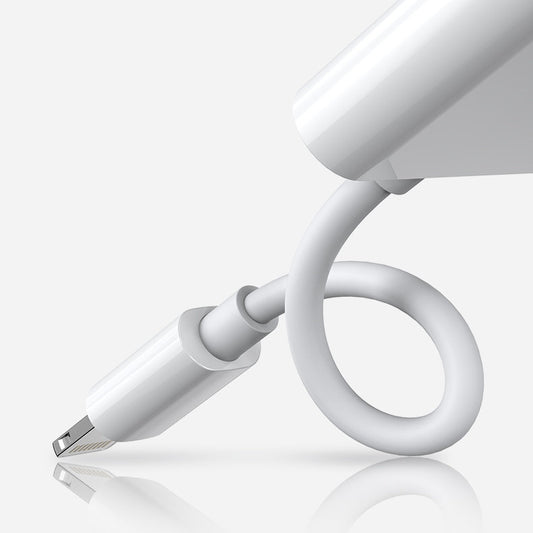 Audio Adapter Lightning naar Lightning Joyroom S-Y104 Ben, met Lightning oplaadpoort, Wit