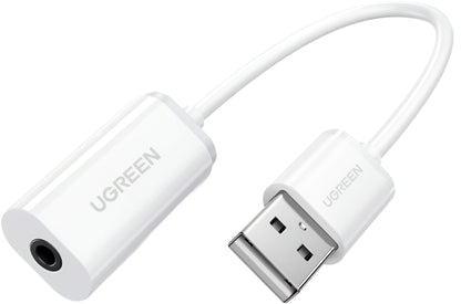 Audio Adapter UGREEN US206, USB-A - 3.5mm, Wit