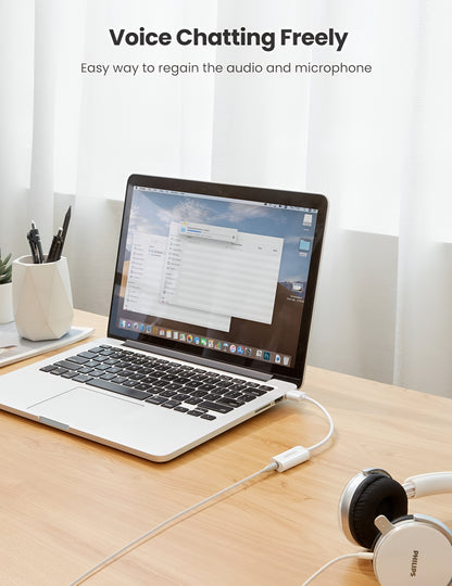 Audio Adapter UGREEN US206, USB-A - 3.5mm, Wit