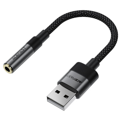 Acefast J13 Audio Adapter, USB-A - 3.5mm, Black