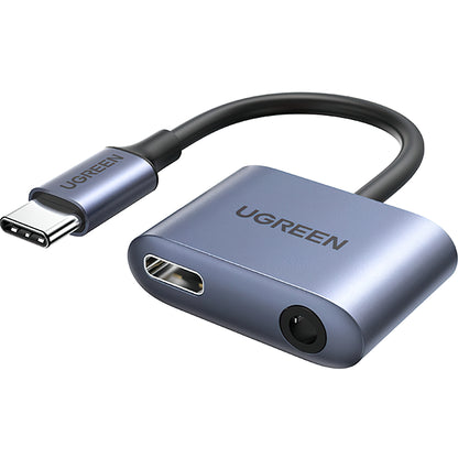 Audio Adapter USB-C - 3.5mm / USB-C UGREEN CM231, Grijs