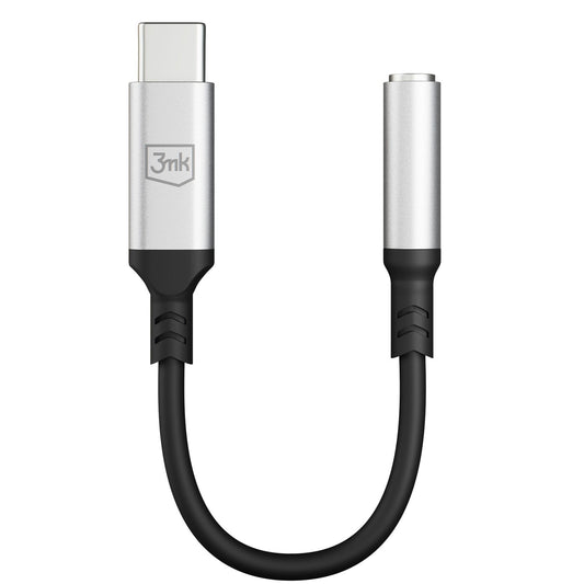 USB-C Audio-adapter - 3,5 mm 3MK, Zilver