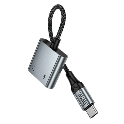 USB-C Audio-adapter - USB-C / USB-C HOCO UPA34A, Grijs