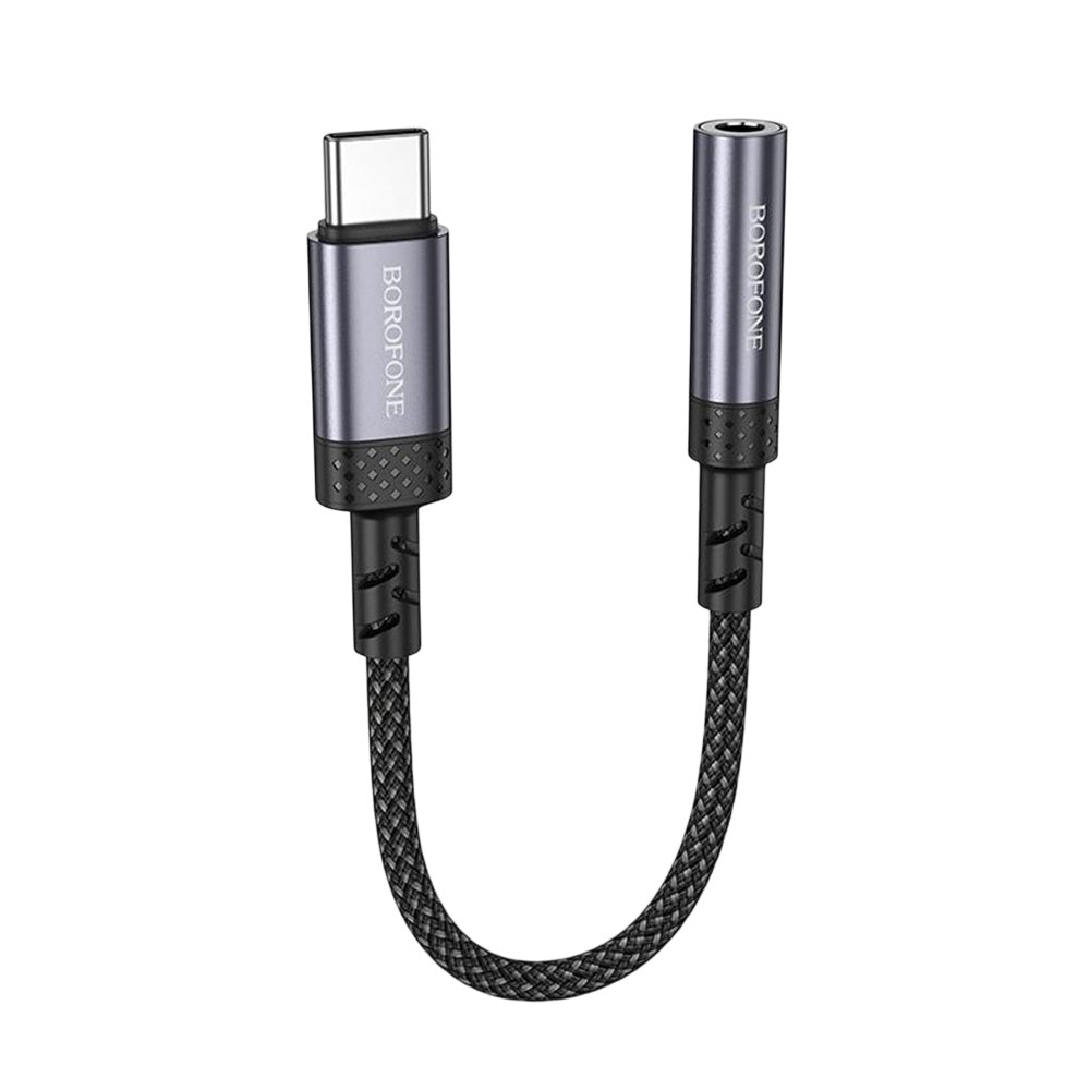 USB-C naar 3,5mm Audio-adapter Borofone BV24, Grijs