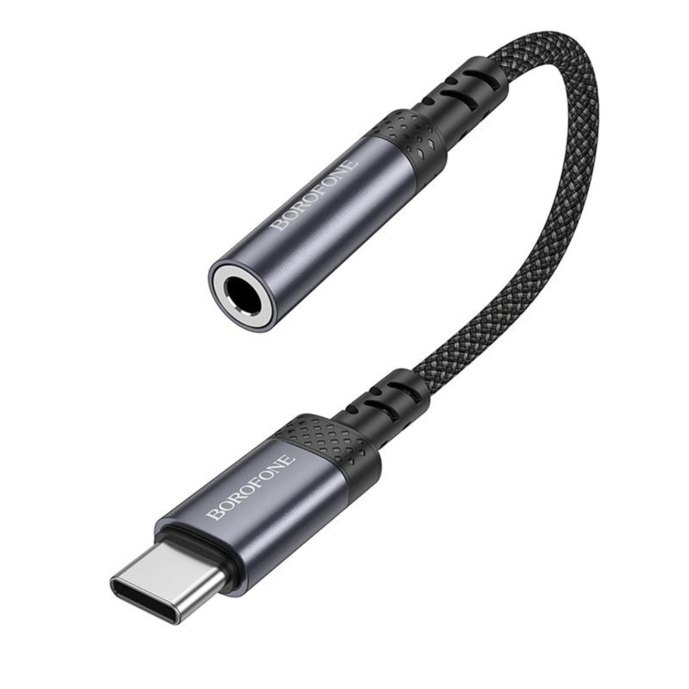 USB-C naar 3,5mm Audio-adapter Borofone BV24, Grijs