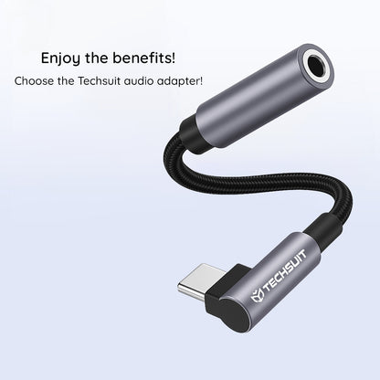 Audio Adapter USB-C - 3.5mm Techsuit AC7 MusicDox, Grijs