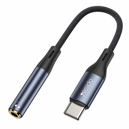 Audio Adapter USB-C - 3.5mm Yesido YAU38, Zwart