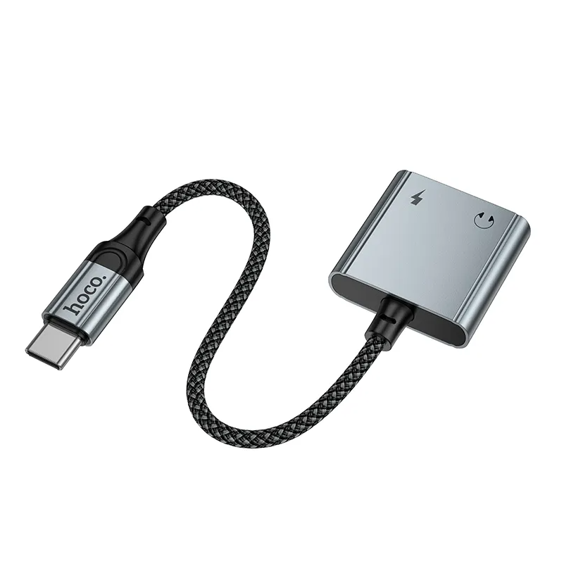USB-C Audio-adapter - USB-C / USB-C HOCO UPA34A, Grijs