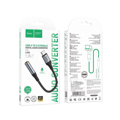 Audio Adapter USB-C - 3.5mm HOCO LS36, Grijs