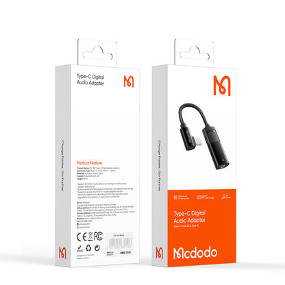 Audio Adapter USB-C - USB-C / 3.5mm McDodo CA-1880, Zwart