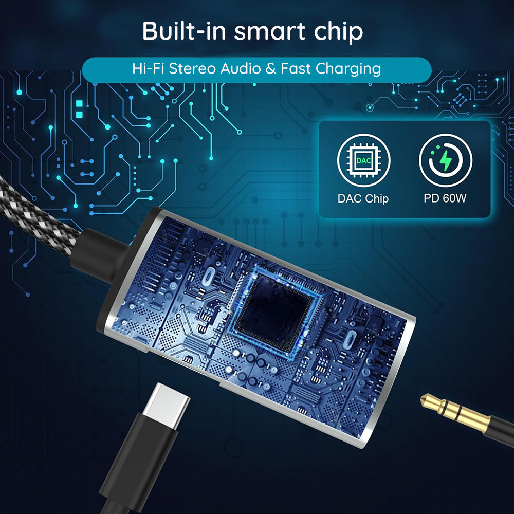 Audio Adapter USB-C - USB-C / 3.5mm Techsuit AC22 AcustiCore, Gri