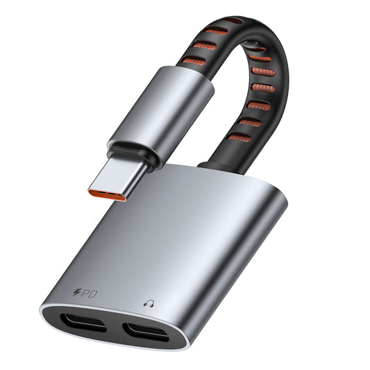 Audio Adapter USB-C - USB-C / USB-C McDodo CA-3370, Grijs
