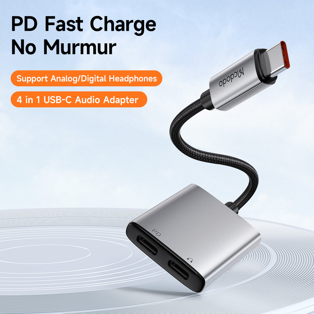 Audio Adapter USB-C - USB-C / USB-C McDodo CA-5570 Wales, Grijs