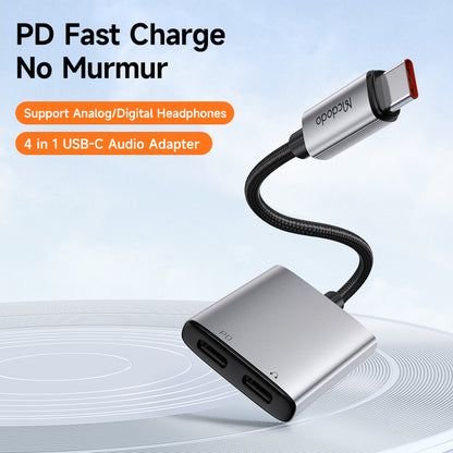 Audio Adapter USB-C - USB-C / USB-C McDodo CA-5570 Wales, Grijs