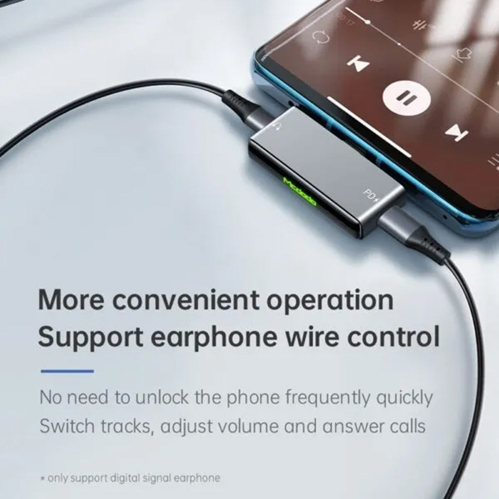 Audio Adapter USB-C - USB-C / USB-C McDodo CA-7670, Zwart