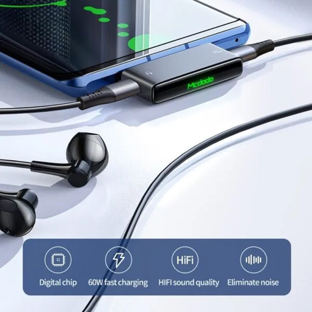 Audio Adapter USB-C - USB-C / USB-C McDodo CA-7670, Zwart