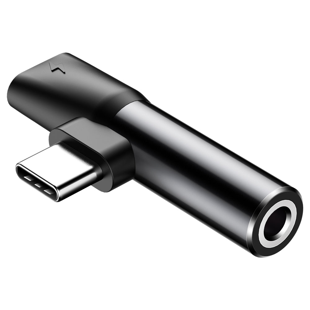 Audio-adapter USB-C - USB-C / 3,5 mm Baseus L41, zwart CATL41-01