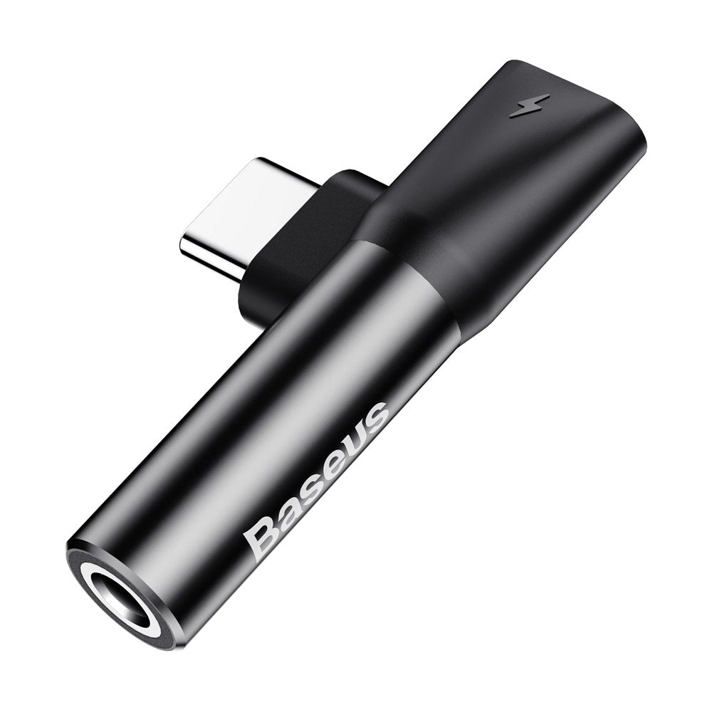 Audio-adapter USB-C - USB-C / 3,5 mm Baseus L41, zwart CATL41-01