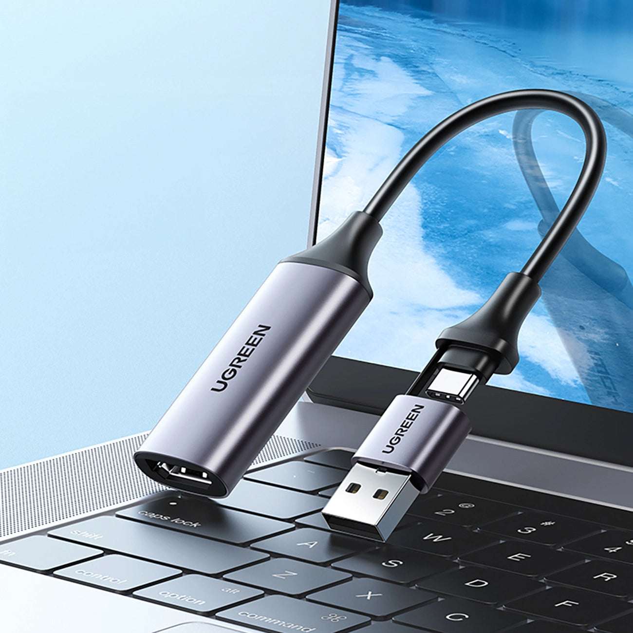 Audio and Video Adapter USB-A / USB-C - HDMI UGREEN CM489, Grey