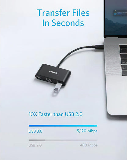 Audio- en Videoadapter USB-C - USB-C / HDMI / USB-A Anker PowerExpand, Zwart A8339HA1