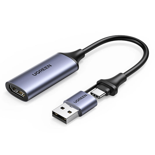 Audio- en videoadapter USB-A / USB-C - HDMI UGREEN CM489, Grijs 