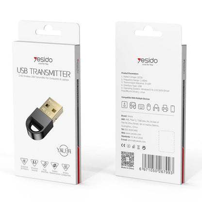 Bluetooth USB-adapter Yesido YAU34, Zwart