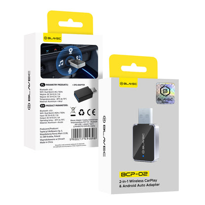 Draadloze Carplay / Android Auto Adapter Blavec BCP-02 voor Apple iPhone / Android Series