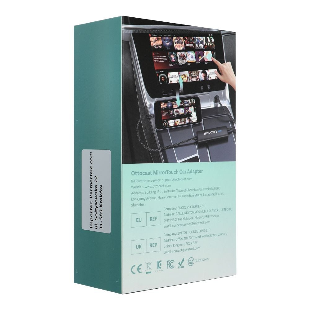 Carplay / Android Auto Ottocast Mirror Touch-adapter voor Apple iPhone / Android Series CA450-T