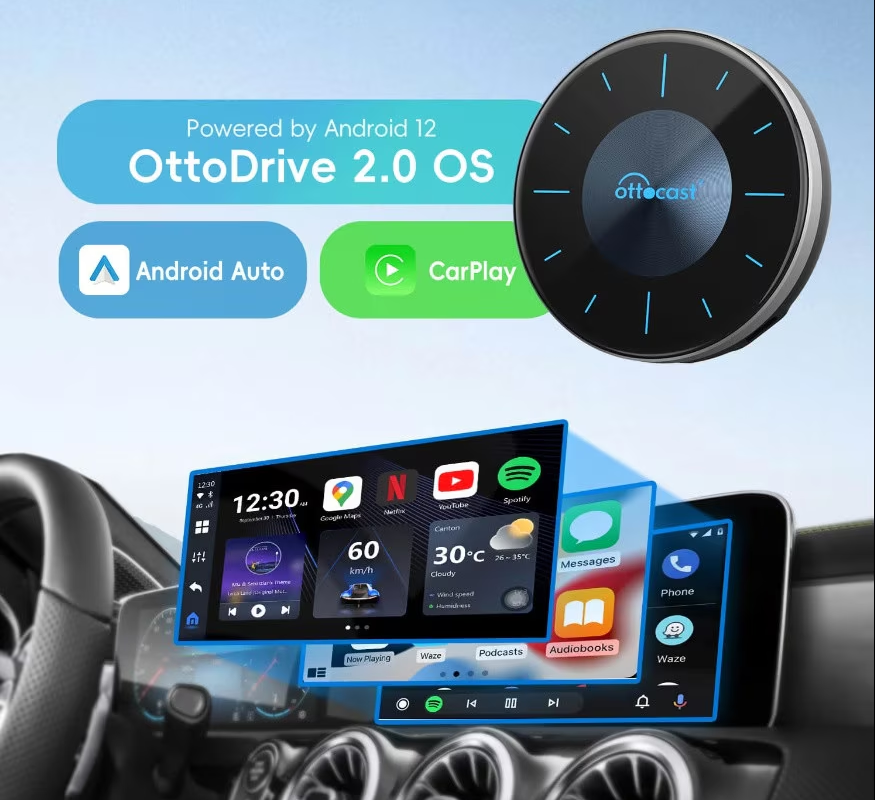 Wireless Carplay / Android Auto Adapter Ottocast OttoAibox P3 for Apple iPhone / Android Series PCS46