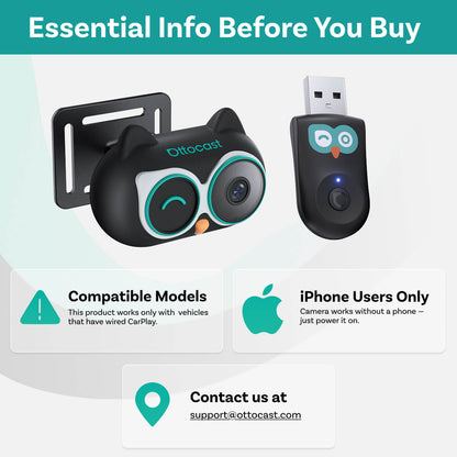 Ottocast Cabin Care Auto Carplay Adapter voor Apple iPhone Series CA520-T