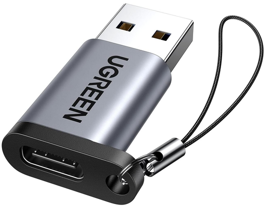 USB-C - USB-A Data en Oplaad Adapter UGREEN US276, Gri