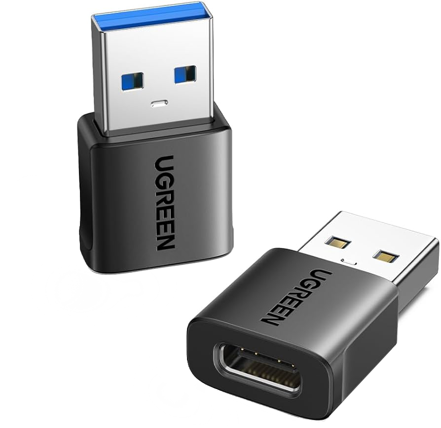 USB-C naar USB-A Data- en Oplaadadapter UGREEN US701 (45275), Set van 2 stuks, Zwart