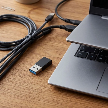 USB-C naar USB-A Data- en Oplaadadapter Blue Star, Zwart