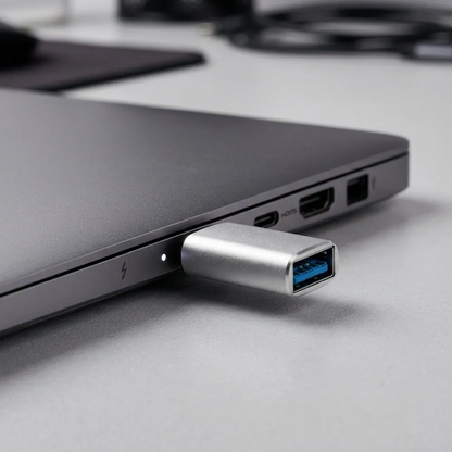USB-C naar USB-A Data- en Oplaadadapter Blue Star, Wit