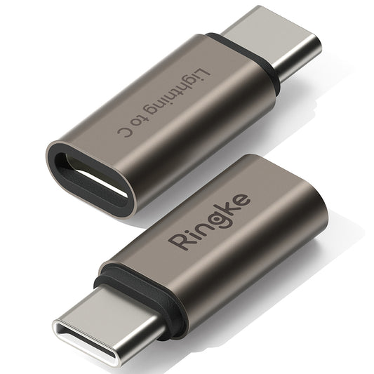 Adapter voor Data en Opladen Lightning - USB-C Ringke, Bruin, Set van 2 stuks