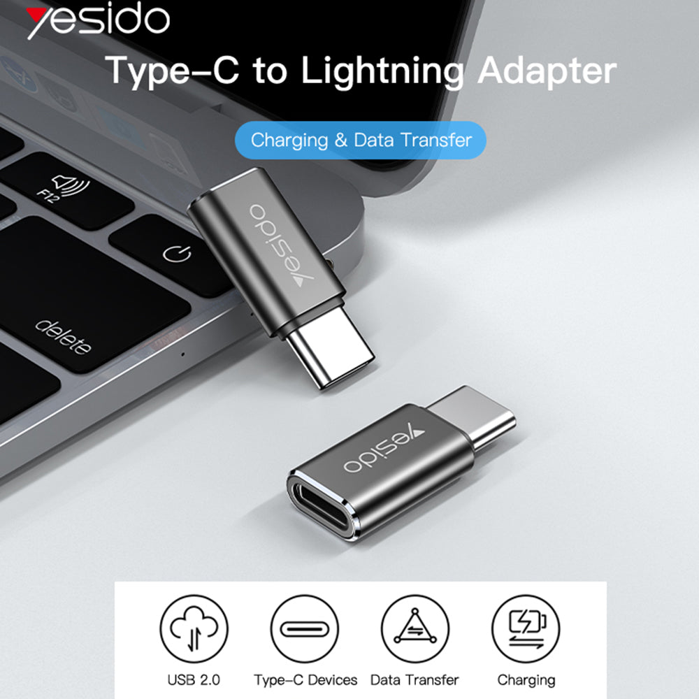 Adapter Data en Opladen Lightning - USB-C Yesido GS22, Gri