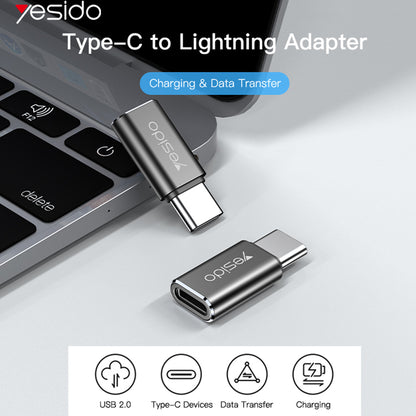 Adapter Data en Opladen Lightning - USB-C Yesido GS22, Gri