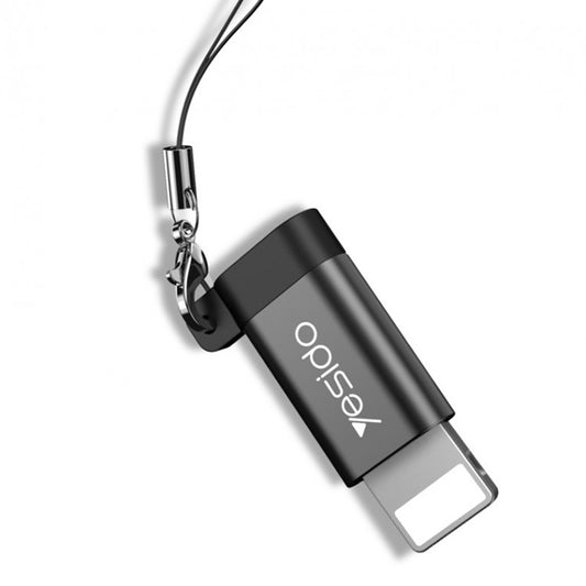 Adapter voor Data en Opladen microUSB - Lightning Yesido GS05, Zwart
