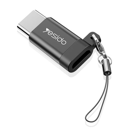 Data- en Oplaadadapter microUSB - USB-C Yesido GS04, Zwart