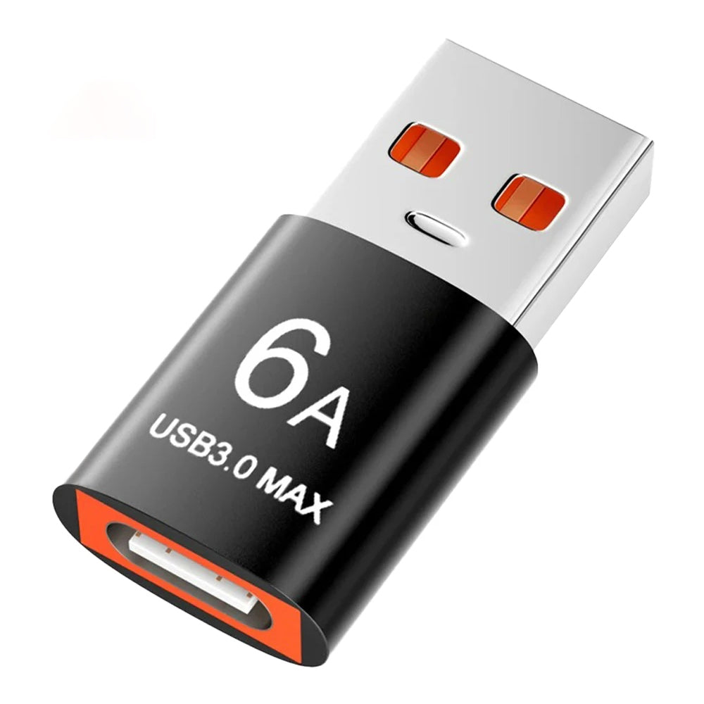 Data- en Oplaadadapter USB-C - USB-A Techsuit A5 HyperPort, Zwart Oranje