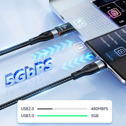 Data- en Oplaadadapter USB-C - USB-A Techsuit A5 HyperPort, Zwart Oranje