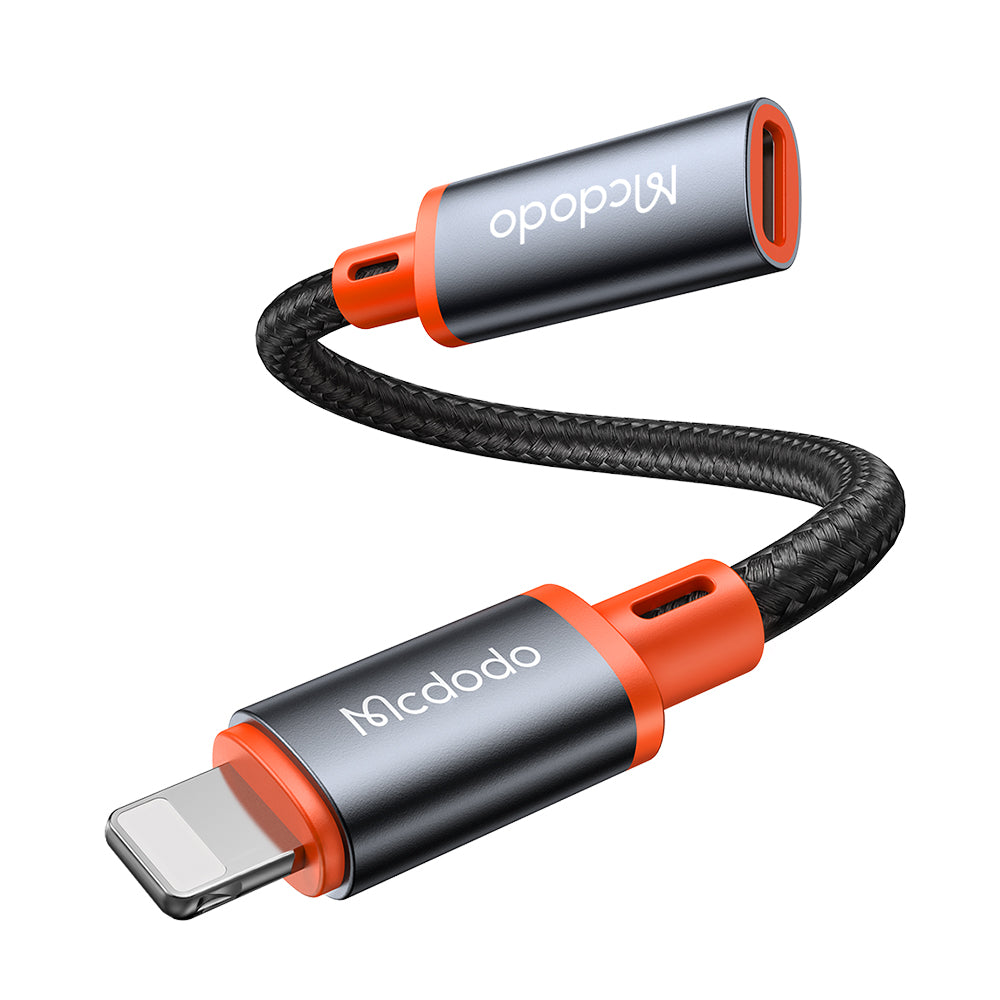 USB-C - Lightning McDodo CA-1440 Data- en Oplaadadapter, Zwart