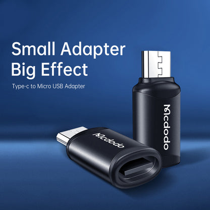 Adapter voor Data en Opladen USB-C - microUSB McDodo OT-7690, Zwart