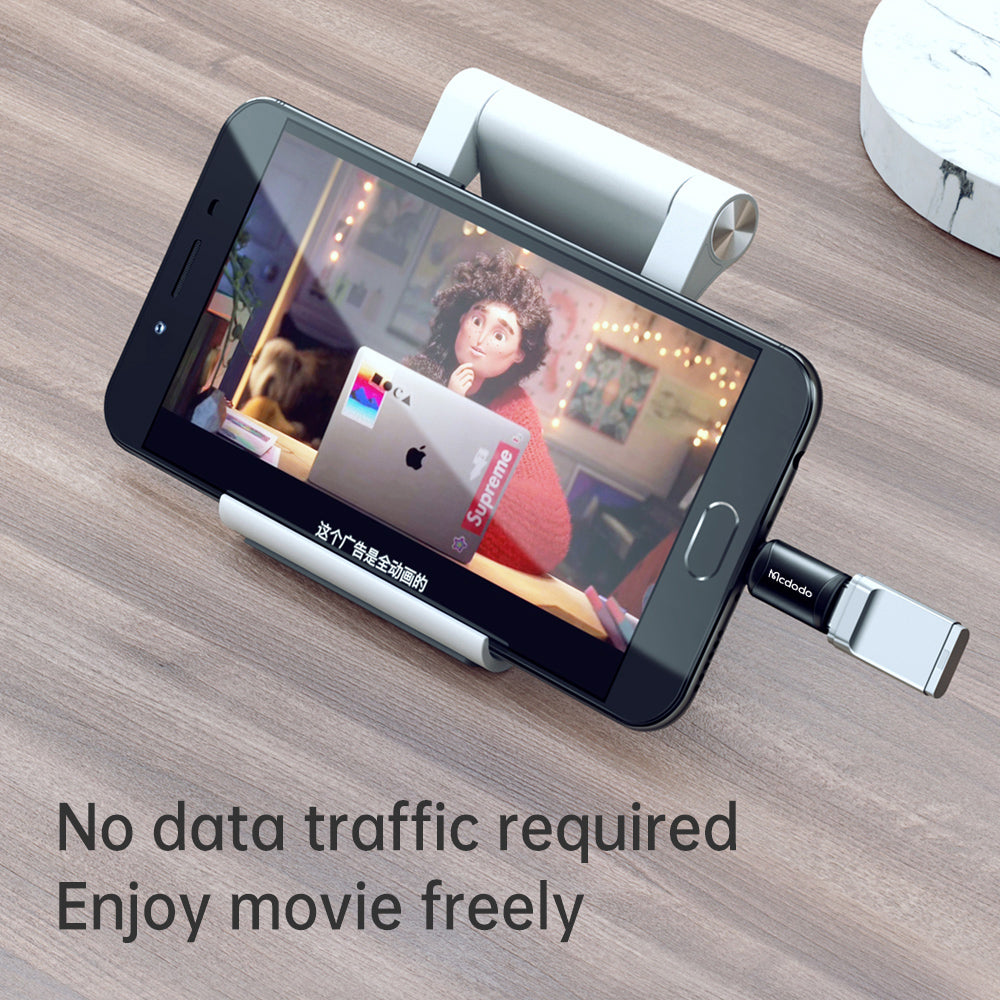 Adapter voor Data en Opladen USB-C - microUSB McDodo OT-7690, Zwart